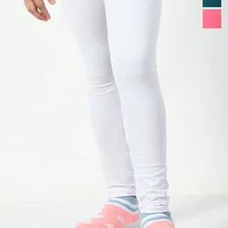 KAYU Pack Of 3 Girls Cotton Churidar Length Leggings-image-53