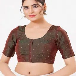 VAMAS - THE DESIGNER BLOUSES Embellished Silk Padded Saree Blouse-picture-38