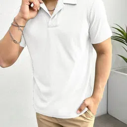 JUMPCUTS Men Polo Collar T-shirt image 4