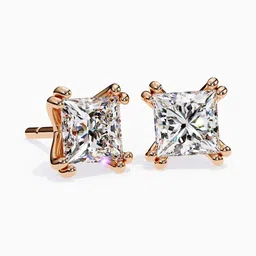 VALANOVA 14Kt Gold Lab Grown Diamond Stud Earrings - 1.47g image 2