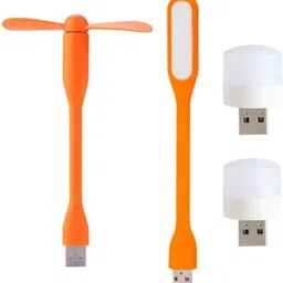 icall Combo pack of 4 (USB Fan, USB Light, Mini USB Bulb)- Emergency Combo use with Power bank, Laptop, Computer USB Fan, Led Light-picture-21