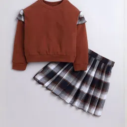 Hopscotch Girls Cotton Blend Solid Clothing Set-image-70