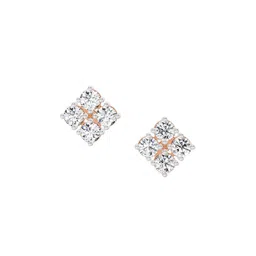 Sparkles Lab Grown Diamond 0.76 Carat Round Cluster Stud Earrings 14K Rose Gold-image-65