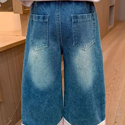 LULU & SKY Girls Wide Leg High-Rise Light Fade Stretchable Jeans image 2