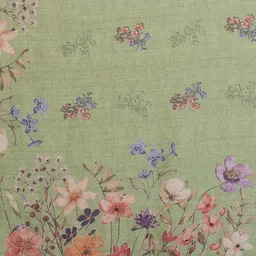 Tarlas Sarees Floral Printed Pure Linen Saree With Blouse Piece image 3