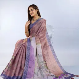 AWRIYA Floral Printed Art Silk Saree image 3