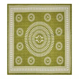 HOMELINE Green & White Ethnic Motifs Cotton 144 TC King Bedsheet Set 2.286 mx 2.62 m image 2