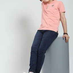 Monte Carlo Boys Mandarin Collar Thread Work Kurta image 3