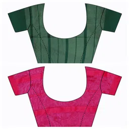 SHAIBO SAREE Checked Silk Cotton Uppada Saree image 4