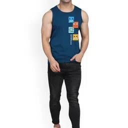 SLOWLORIS Pack Of 2 Typography Printed Scoop Neck Bio-Wash Gym Innerwear Vests image 3