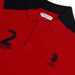 U.S. Polo Assn. Kids Embroidered Varsity Polo Collar Pure Cotton T-shirt image 2