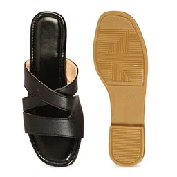 Commander Shoes Women Striped Open Toe Flats image 2