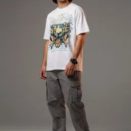 OUTLAWS Men Graphic Printed Short Sleeves Oversized T-shirt image 3