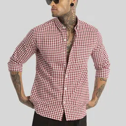 Snitch Men Smart Slim Fit Gingham Checks Opaque Checked Casual Shirt-image-79