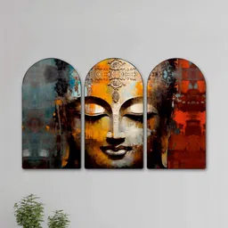Myntra Elegant Homes Multicoloured Set of 3 Piece MDF Religious Wall Paintings-picture-29