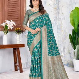 DIVASTRI Woven Design Zari Silk Blend Kanjeevaram Saree-picture-32