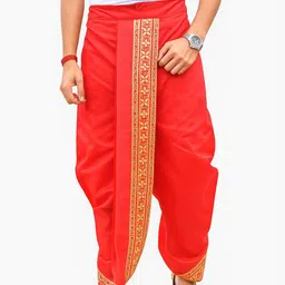 AMIT ONLINE Stylish Men's Solid Dupion Silk Bengali Style Dhoti Pant-picture-16