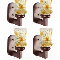 Somil Premium Designer Glass Wall / Night Lamp Elegant & Stylish Dcor Accent for Modern Interiors, color- Yellow, White, Black, Size:- 17 X 25 X 26.5 CM-picture-27