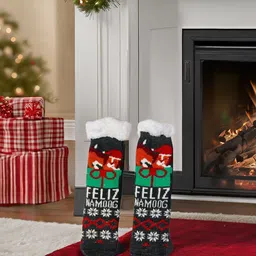 Butterthief Unisex Patterned Calf-Length Sherpa Socks image 3