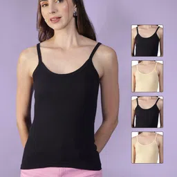Women Black, Beige Camisole-image-98