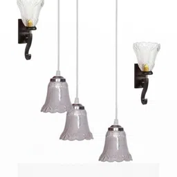 SOMIL White And Black 3 Pieces Textured Bell Shaped Wall Lamp-picture-48