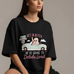 AUKURBAN Women Printed Drop-Shoulder Sleeves T-shirt-picture-17