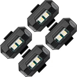 MOOZMOB Aircraft Light for Drone Helmet Bike Car with 7 Colors + Flashing Mode Small Multicolor LED Light for Helmets Strobe Light (Pack of 4) Led Light-picture-13