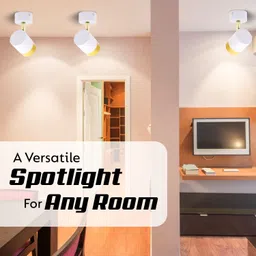 errol 9-watt White Gold Finish focus light,Wall light,spot light,Color-Warm White Spot Light Ceiling Lamp image 5