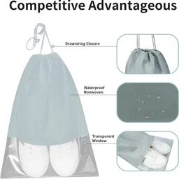 vaidraj 01GREY SHOE BAG Polyester GREY Flat Shoe Cover, Toes Shoe Cover Polyester, Plastic GREY Boots Shoe Cover, Flat Shoe Cover, High Ankle Shoe Cover, Toes Shoe Cover image 5