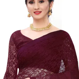sareeya16 Self Design Bollywood Net, Jacquard Saree image 4