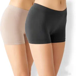 showstopperhub Pack of 2 Solid Women Multicolor Boxer Shorts-picture-11