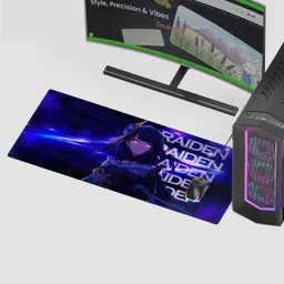 ZeraCustoms Raiden Shogun-MAT-L Desk Mat | Anti-Skid |60 x 28 cm | Gaming Mat Non Slip Base Mousepad image 2