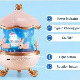 praaj 360° Rotating Cute Bunny Galaxy LED Projector Lamp Night Lamp-picture-45