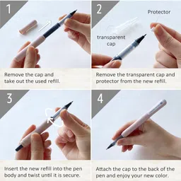 zig Kuretake Letter Pen COCOIRO Refill Bordeaux Ink – Extra Fine Flexible Brush Tip image 4