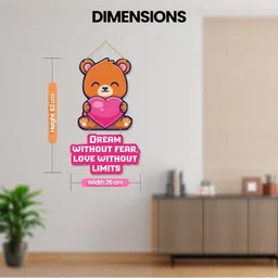 kaameri bazaar Wooden Door Hanging Decorative Items – Teddy Wall image 3