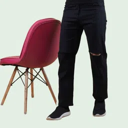 white leapard Men Relaxed Fit Mid Rise Black Jeans-picture-15