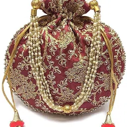 ns enterprises Women Maroon Potli-picture-18