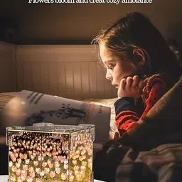 gapvelu Cube Tulip Lamp, 2024 New Mirror Tulip Night Light, Tulip Flower Lamp Night Lamp image 5