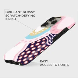 PEEPERLY Unisex iPhone 14 Pro Max Abstract Max Vivid Waves Impact Resistant Back Case image 4