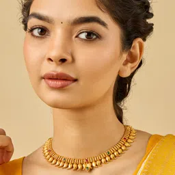 Kushal's Fashion Jewellery 92.5 Pure Silver Gold-Plated Stone Studded Temple Necklace-picture-53