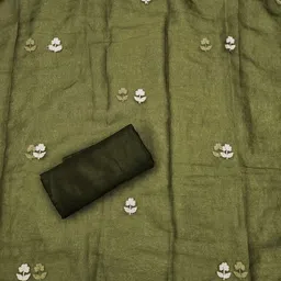 Panzora Floral Embroidered Thread Work Unstitched Dress Material image 4