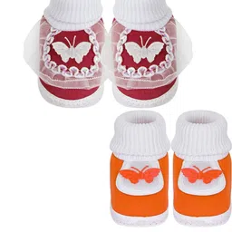 NESKA MODA Maroon Cotton Booties image 2