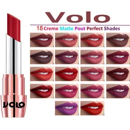 VOLO Set Of 2 Creme Matte Lipstick 3.5g Each - Plum 632-Light Peach 636 image 3