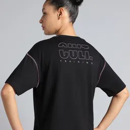 CULT Women Cult Black Training Graphic Boxy Crop Fit T-shirt-image-72