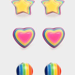 MiArcus Girls Set Of 3 Contemporary Rainbow Studs Earrings-picture-22