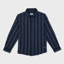 Pepe Jeans Boys Vertical Striped Spread Collar Cotton Casual Shirt-picture-35