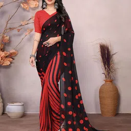 Moda Rapido Polka Dot Printed Saree-picture-10