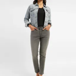 levi's Women's 711 Grey Skinny Fit Mid Rise Jeans image 2