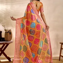 TheWonderWorld Ethnic Motifs Silk Blend Handloom Mysore Silk Saree image 3
