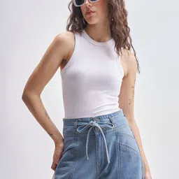 ESPYR By Tokyo Talkies Ribbed Round Neck Bodysuit-picture-28